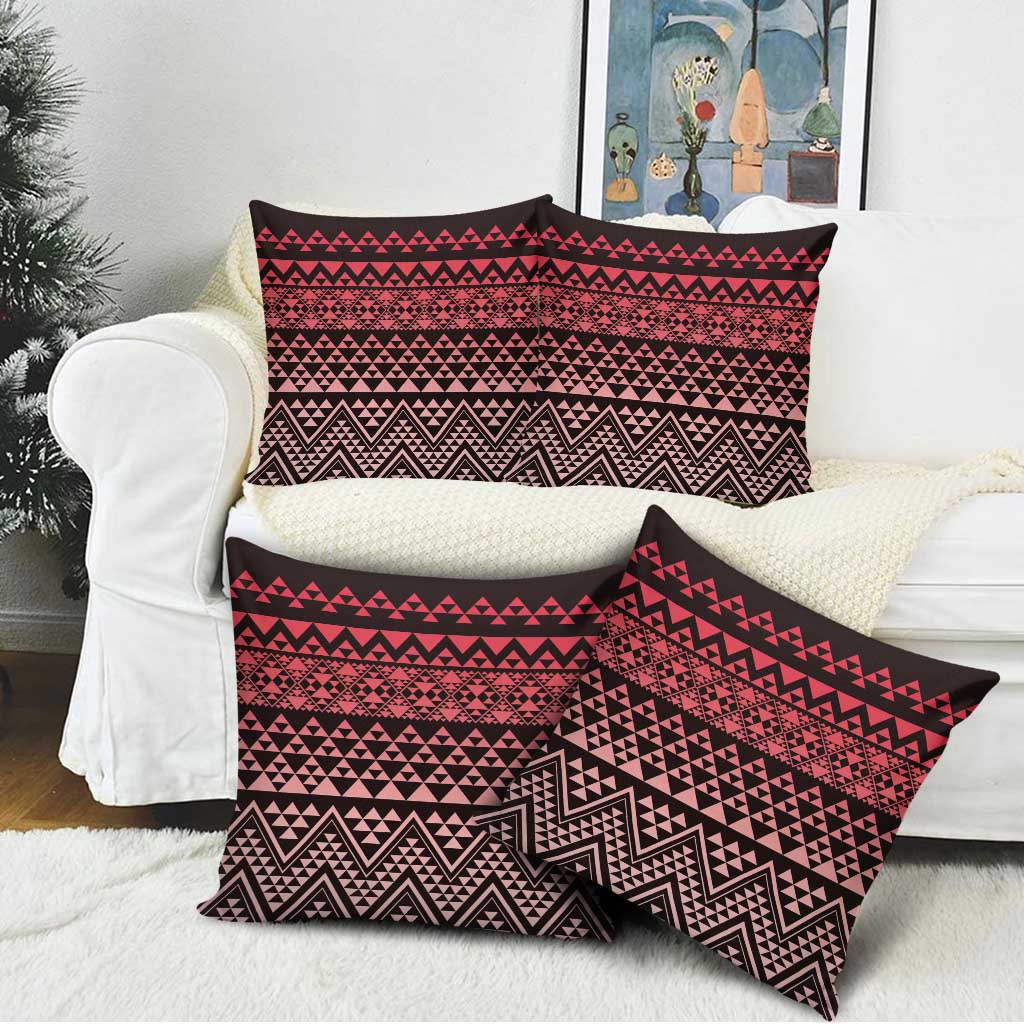 Maori Niho Taniwha Te Wheiao Pillow Cover Terracotta LT7 - Polynesian Pride