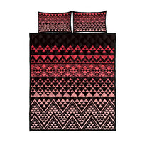 Maori Niho Taniwha Te Wheiao Quilt Bed Set Terracotta LT7 - Polynesian Pride