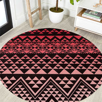 Maori Niho Taniwha Te Wheiao Round Carpet Terracotta LT7 Terracotta - Polynesian Pride