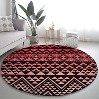 Maori Niho Taniwha Te Wheiao Round Carpet Terracotta LT7 - Polynesian Pride