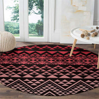 Maori Niho Taniwha Te Wheiao Round Carpet Terracotta LT7 - Polynesian Pride