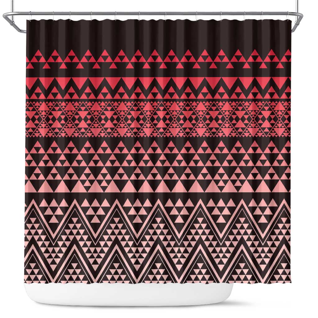 Maori Niho Taniwha Te Wheiao Shower Curtain Terracotta LT7 Terracotta - Polynesian Pride