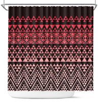 Maori Niho Taniwha Te Wheiao Shower Curtain Terracotta LT7 Terracotta - Polynesian Pride