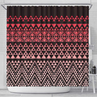 Maori Niho Taniwha Te Wheiao Shower Curtain Terracotta LT7 - Polynesian Pride