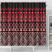 Maori Niho Taniwha Te Wheiao Shower Curtain Terracotta LT7 - Polynesian Pride