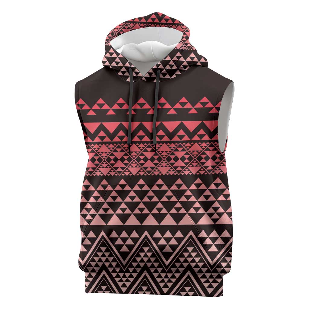 Maori Niho Taniwha Te Wheiao Sleeveless Hoodie Terracotta LT7 Terracotta - Polynesian Pride