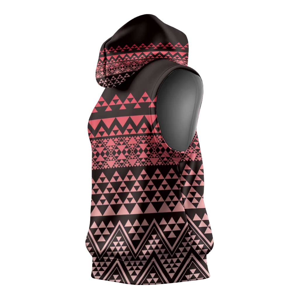 Maori Niho Taniwha Te Wheiao Sleeveless Hoodie Terracotta LT7 - Polynesian Pride