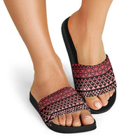 Maori Niho Taniwha Te Wheiao Slide Sandals Terracotta LT7 - Polynesian Pride