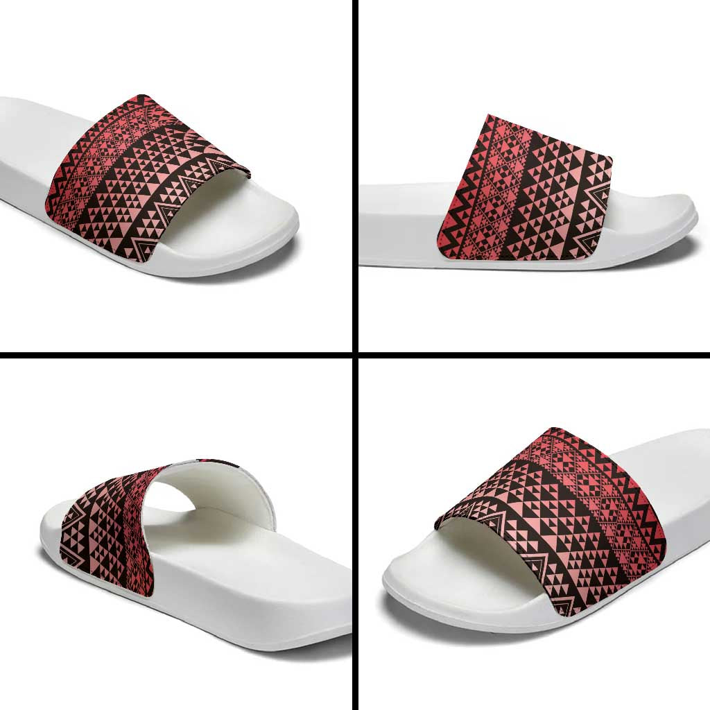 Maori Niho Taniwha Te Wheiao Slide Sandals Terracotta LT7 - Polynesian Pride