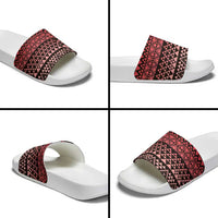 Maori Niho Taniwha Te Wheiao Slide Sandals Terracotta LT7 - Polynesian Pride