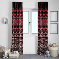 Maori Niho Taniwha Te Wheiao Window Curtain Terracotta LT7 - Polynesian Pride