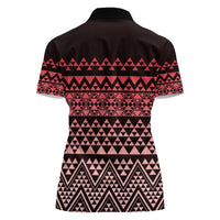 Maori Niho Taniwha Te Wheiao Women Polo Shirt Terracotta LT7 - Polynesian Pride