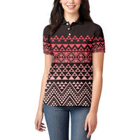Maori Niho Taniwha Te Wheiao Women Polo Shirt Terracotta LT7 - Polynesian Pride