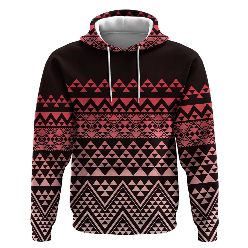 Maori Niho Taniwha Te Wheiao Zip Hoodie Terracotta LT7 Pullover Hoodie Terracotta - Polynesian Pride
