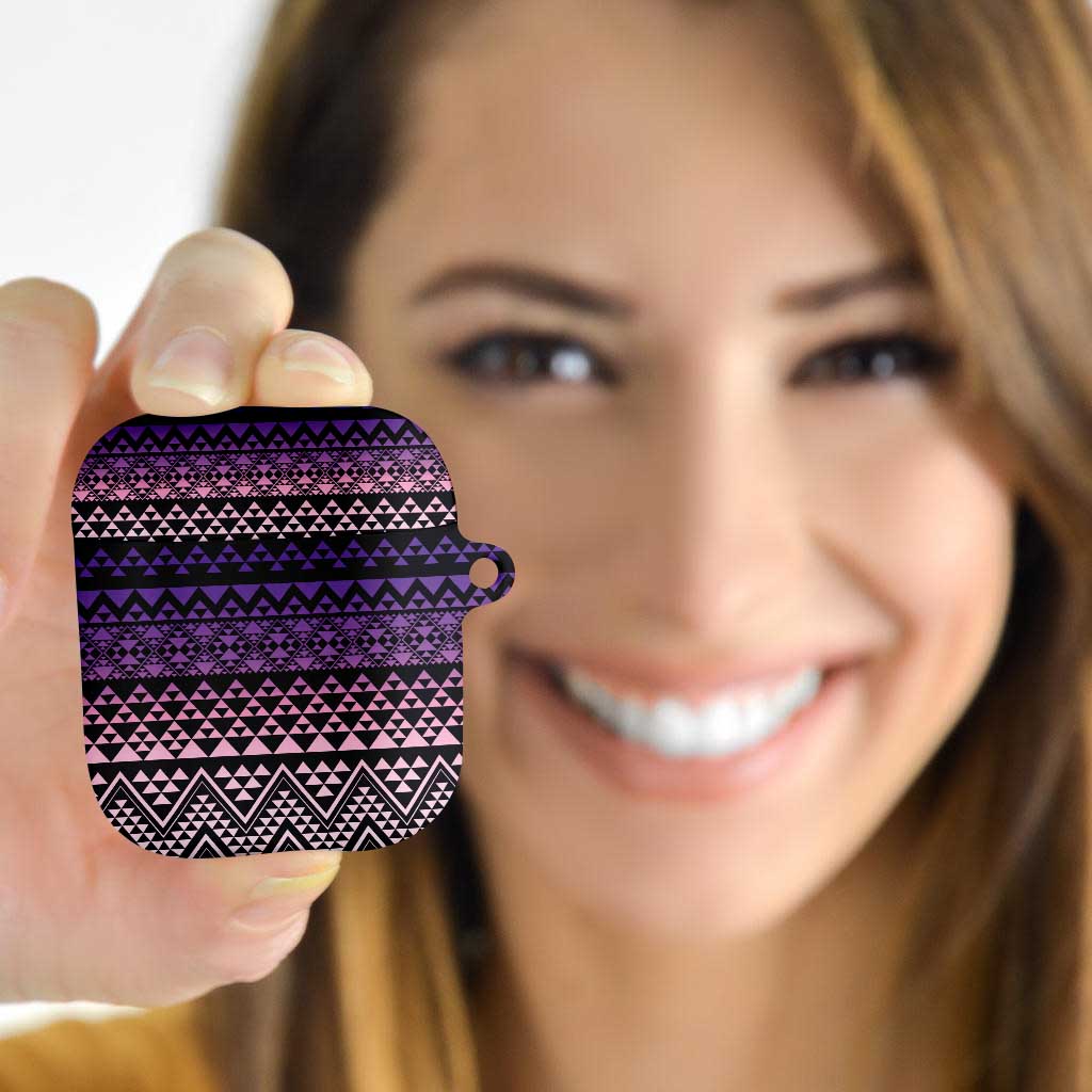 Maori Niho Taniwha Te Wheiao AirPods Case Waiporoporo LT7 Purple - Polynesian Pride