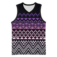 Maori Niho Taniwha Te Wheiao Basketball Jersey Waiporoporo LT7 Unisex Purple - Polynesian Pride