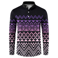 Maori Niho Taniwha Te Wheiao Button Sweatshirt Waiporoporo LT7 Purple - Polynesian Pride