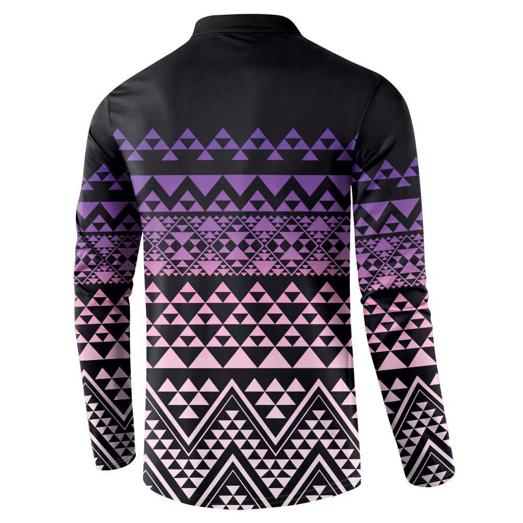 Maori Niho Taniwha Te Wheiao Button Sweatshirt Waiporoporo LT7 - Polynesian Pride