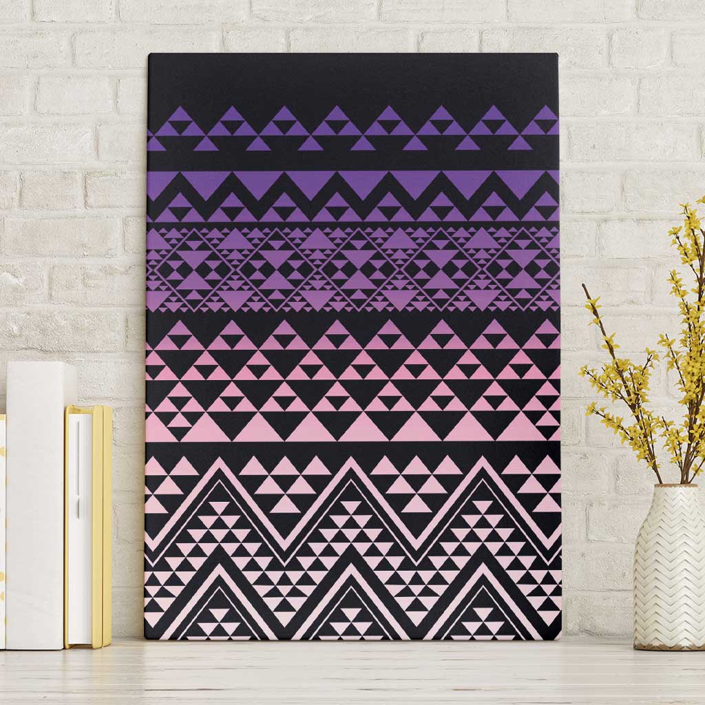 Maori Niho Taniwha Te Wheiao Canvas Wall Art Waiporoporo LT7 Without Frame Purple - Polynesian Pride