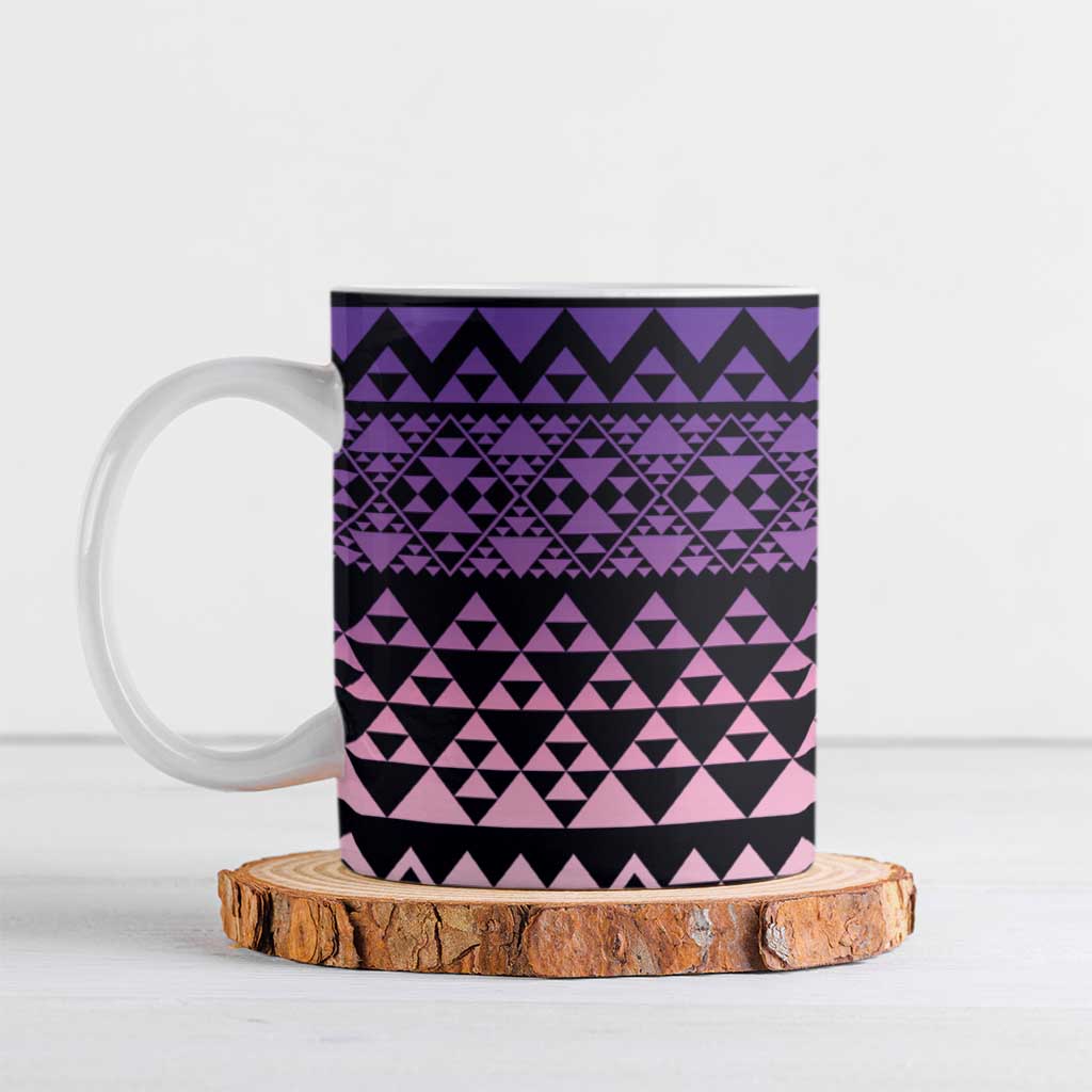 Maori Niho Taniwha Te Wheiao Ceramic Mug Waiporoporo LT7 Purple - Polynesian Pride