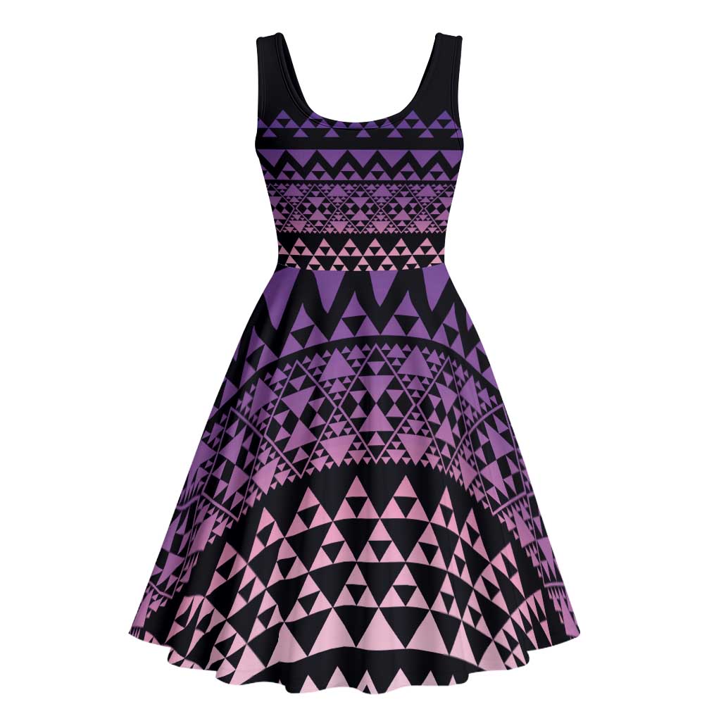 Maori Niho Taniwha Te Wheiao Midi Dress Waiporoporo LT7 - Polynesian Pride