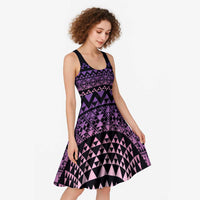 Maori Niho Taniwha Te Wheiao Midi Dress Waiporoporo LT7 - Polynesian Pride