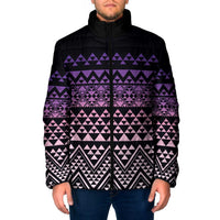 Maori Niho Taniwha Te Wheiao Padded Jacket Waiporoporo LT7 Men Purple - Polynesian Pride