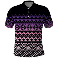 Maori Niho Taniwha Te Wheiao Polo Shirt Waiporoporo LT7 Purple - Polynesian Pride