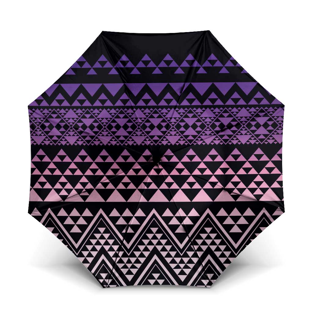 Maori Niho Taniwha Te Wheiao Umbrella Waiporoporo LT7 One Size Folded 11.42 inch Opened Diameter 37.4 inch Purple - Polynesian Pride