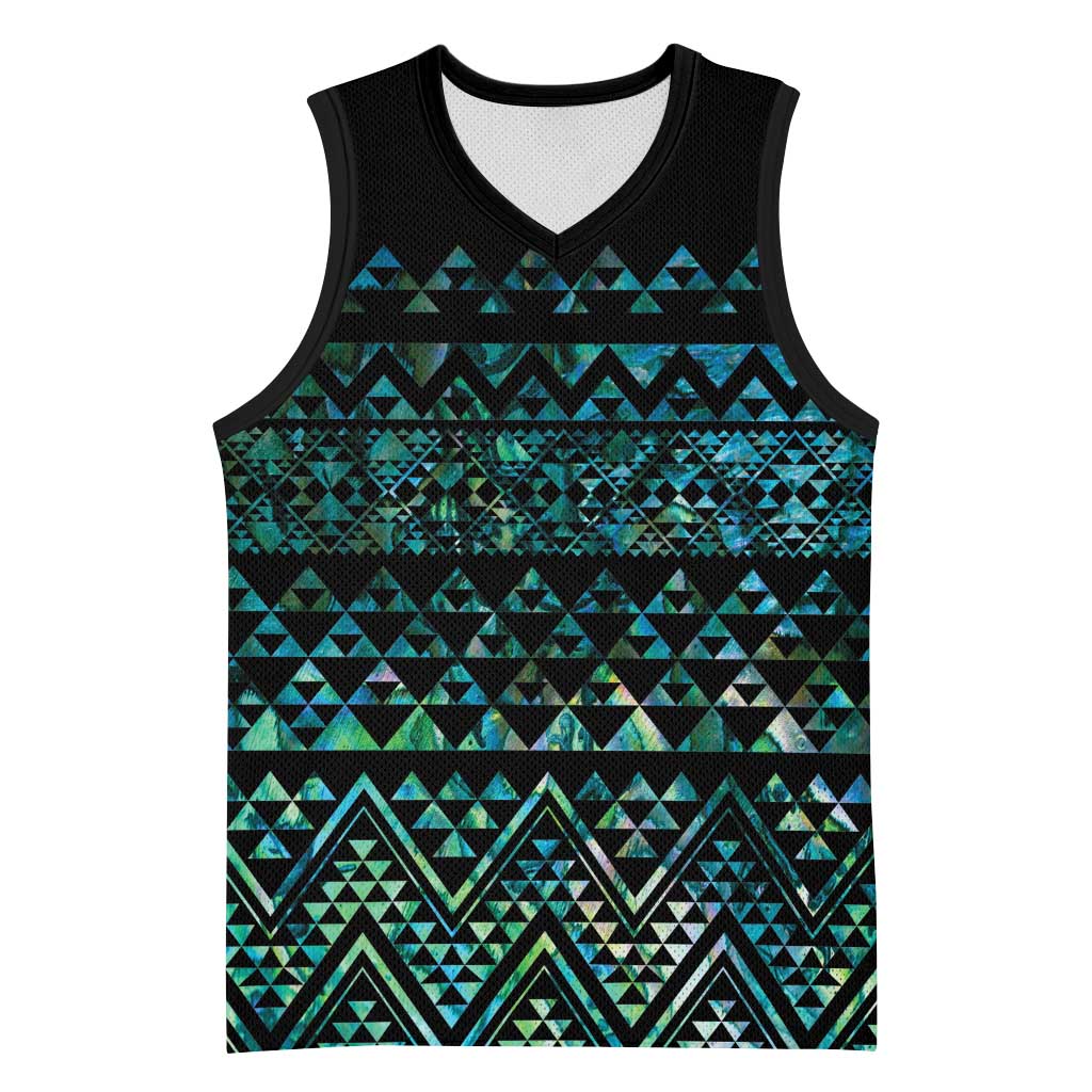 Maori Niho Taniwha Te Wheiao Basketball Jersey Paua Shell LT7 Unisex Colorful - Polynesian Pride