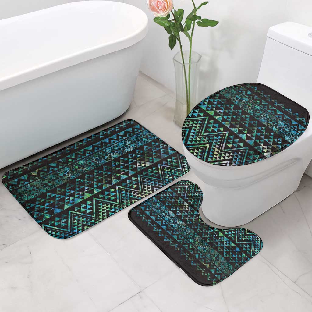 Maori Niho Taniwha Te Wheiao Bathroom Set Paua Shell LT7 - Polynesian Pride