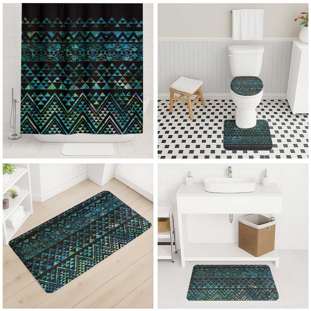 Maori Niho Taniwha Te Wheiao Bathroom Set Paua Shell LT7 - Polynesian Pride