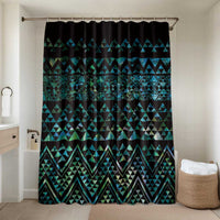 Maori Niho Taniwha Te Wheiao Bathroom Set Paua Shell LT7 Shower Curtain Only Colorful - Polynesian Pride