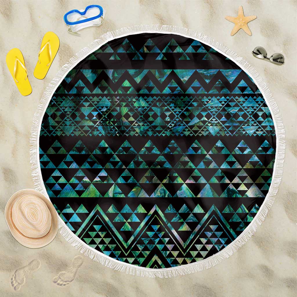 Maori Niho Taniwha Te Wheiao Beach Blanket Paua Shell LT7 One Size 150cm Colorful - Polynesian Pride