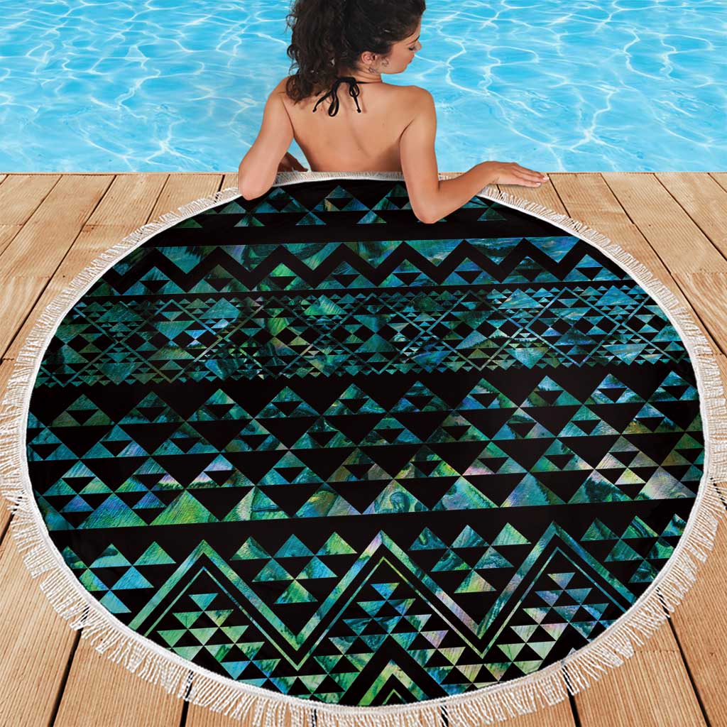 Maori Niho Taniwha Te Wheiao Beach Blanket Paua Shell LT7 - Polynesian Pride