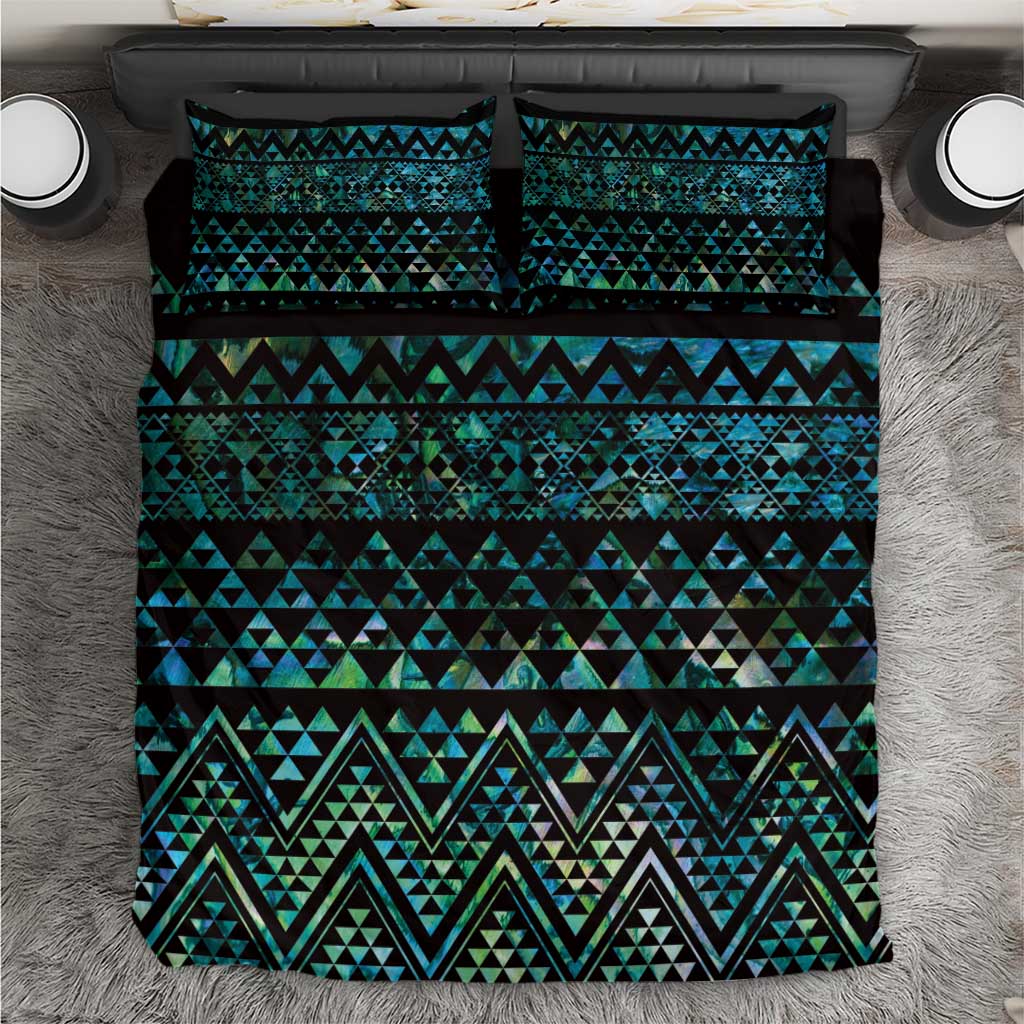 Maori Niho Taniwha Te Wheiao Bedding Set Paua Shell LT7 Colorful - Polynesian Pride