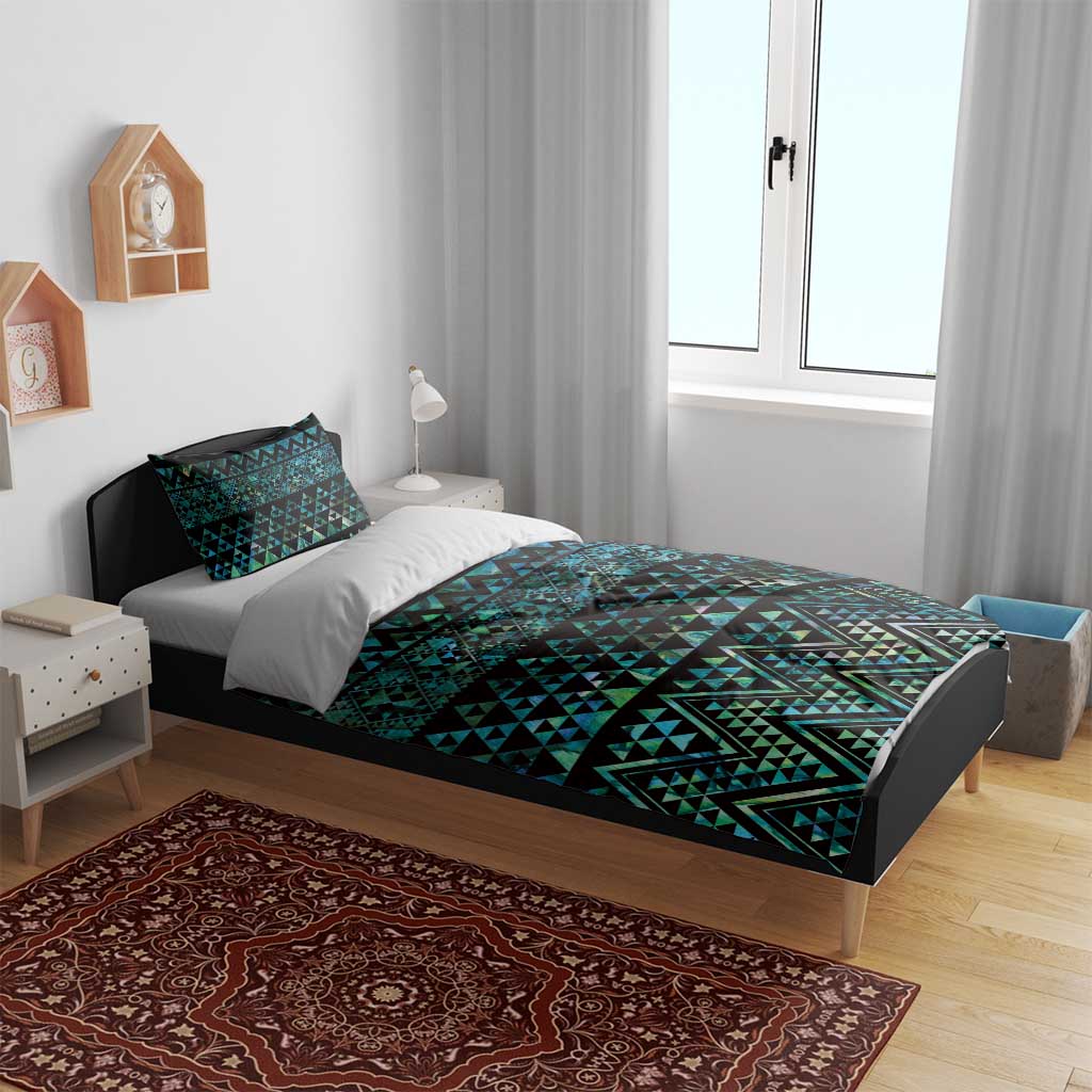 Maori Niho Taniwha Te Wheiao Bedding Set Paua Shell LT7 - Polynesian Pride