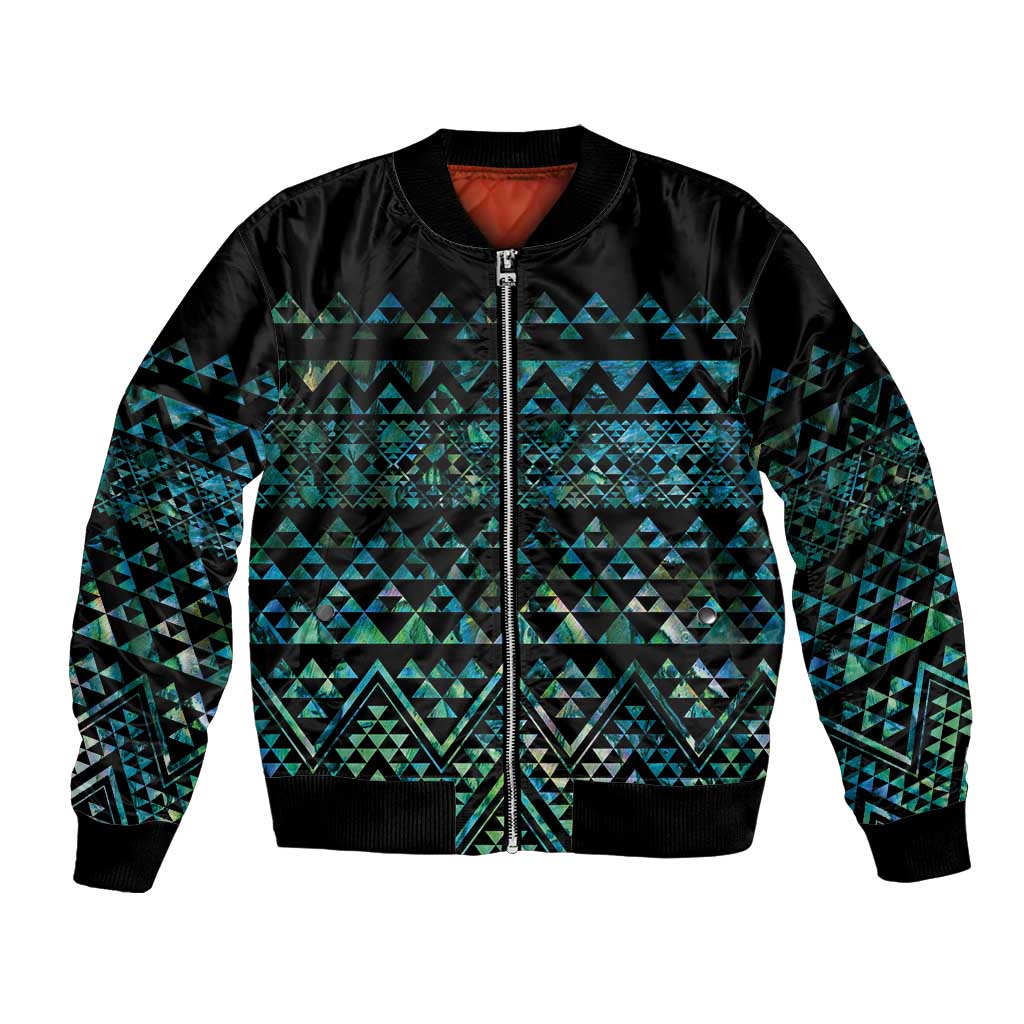 Maori Niho Taniwha Te Wheiao Bomber Jacket Paua Shell LT7 Unisex Colorful - Polynesian Pride