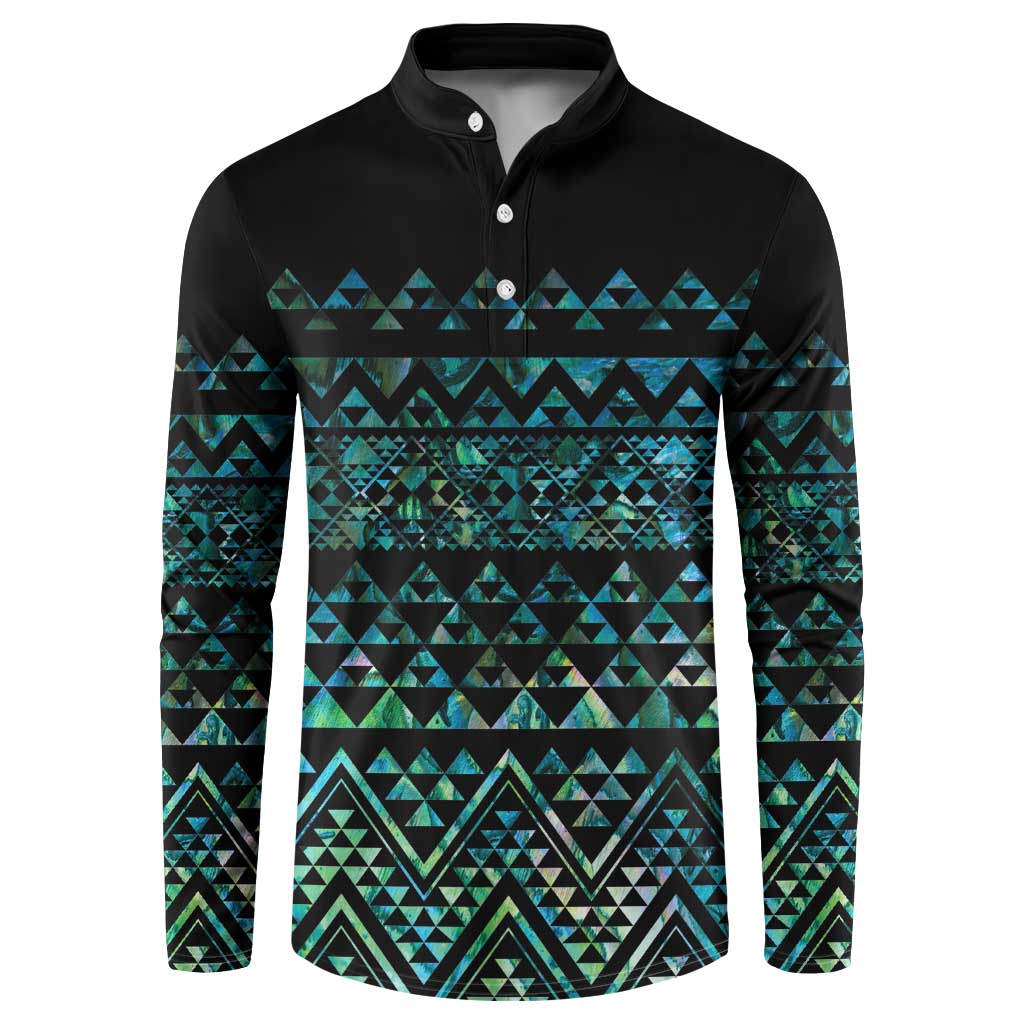 Maori Niho Taniwha Te Wheiao Button Sweatshirt Paua Shell LT7 Colorful - Polynesian Pride