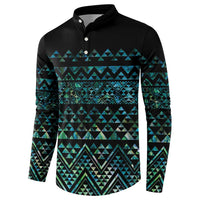 Maori Niho Taniwha Te Wheiao Button Sweatshirt Paua Shell LT7 - Polynesian Pride