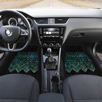 Maori Niho Taniwha Te Wheiao Car Mats Paua Shell LT7 Set 2pcs - Front Colorful - Polynesian Pride