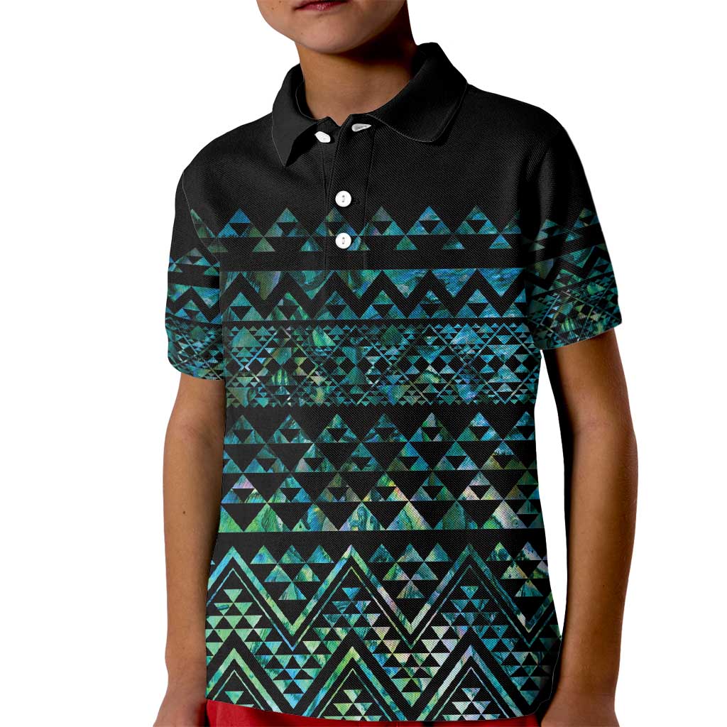 Maori Niho Taniwha Te Wheiao Kid Polo Shirt Paua Shell LT7 Kid Colorful - Polynesian Pride
