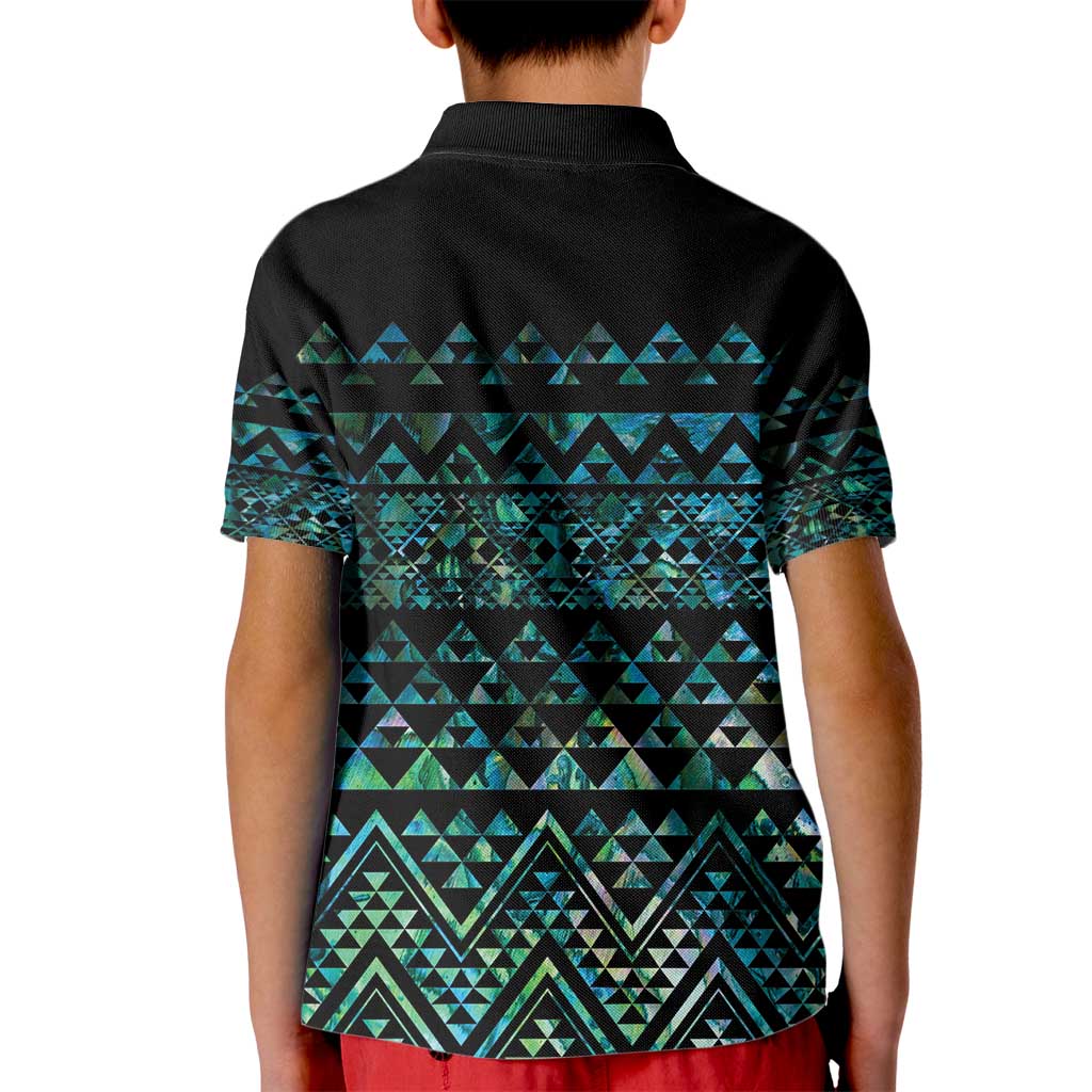 Maori Niho Taniwha Te Wheiao Kid Polo Shirt Paua Shell LT7 - Polynesian Pride