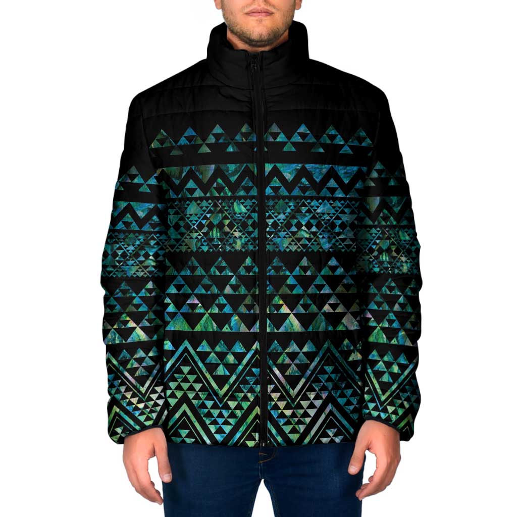 Maori Niho Taniwha Te Wheiao Padded Jacket Paua Shell LT7 Men Colorful - Polynesian Pride
