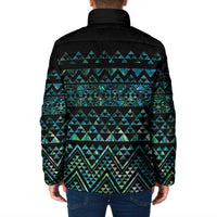 Maori Niho Taniwha Te Wheiao Padded Jacket Paua Shell LT7 - Polynesian Pride