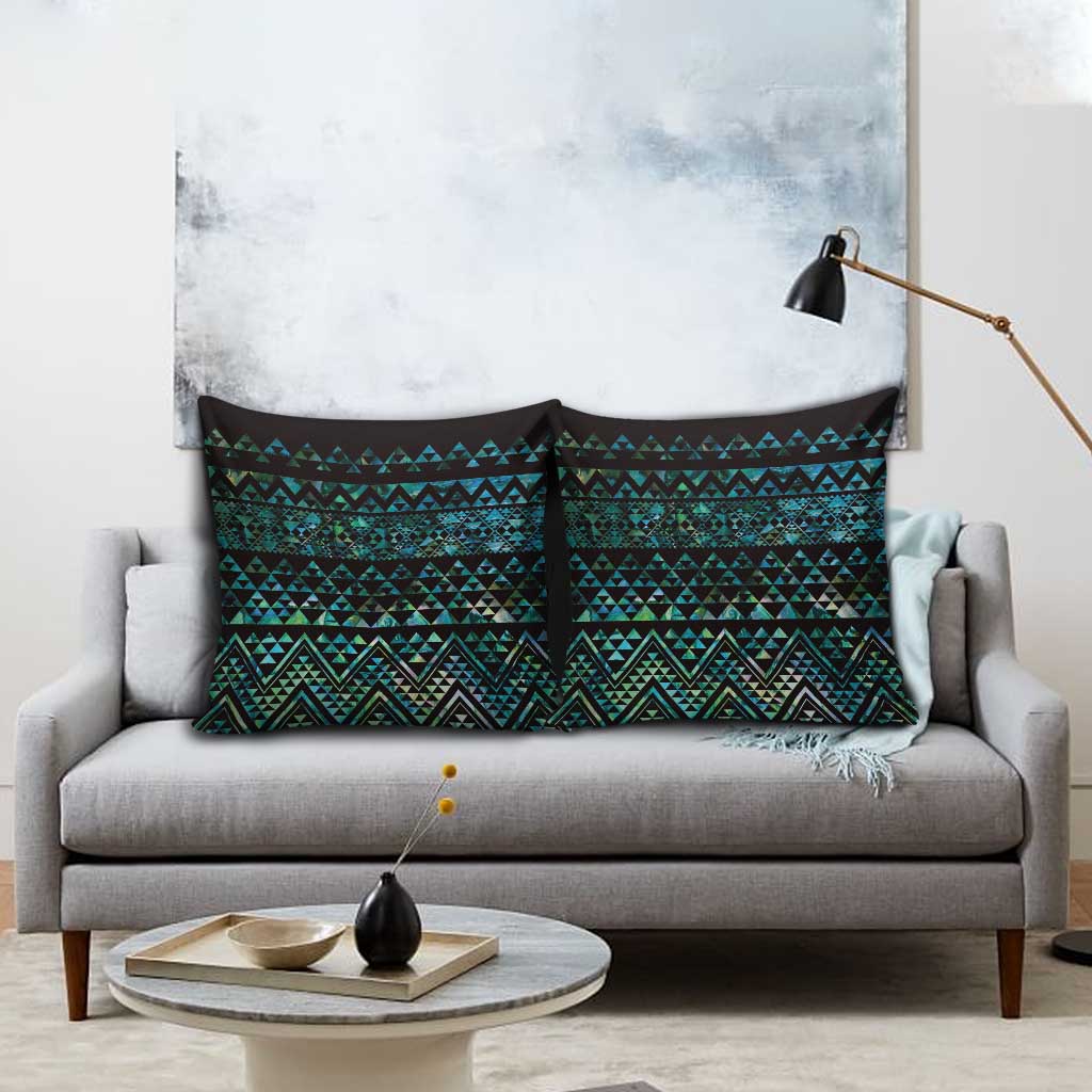 Maori Niho Taniwha Te Wheiao Pillow Cover Paua Shell LT7 - Polynesian Pride