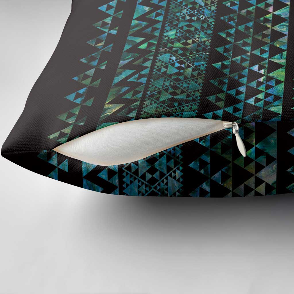 Maori Niho Taniwha Te Wheiao Pillow Cover Paua Shell LT7 - Polynesian Pride