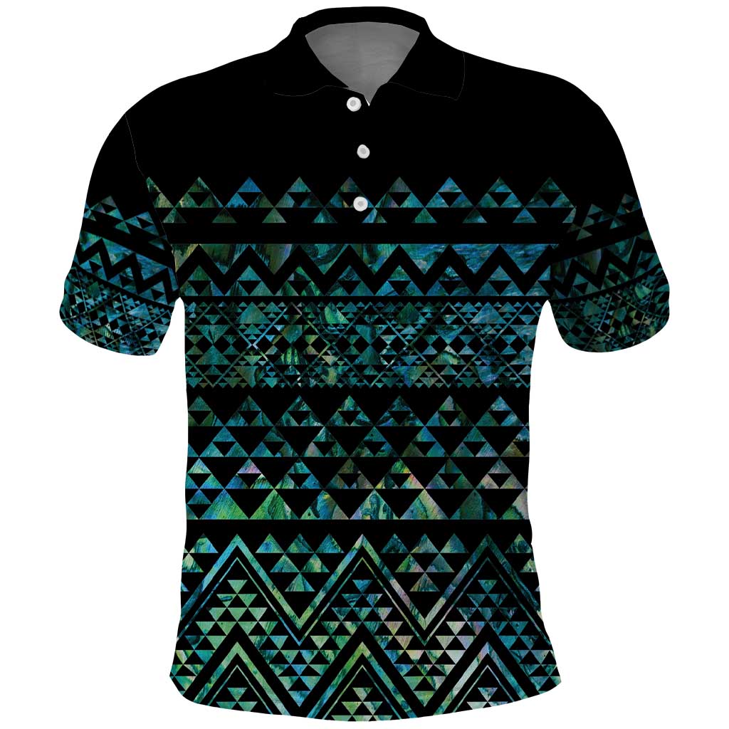 Maori Niho Taniwha Te Wheiao Polo Shirt Paua Shell LT7 Colorful - Polynesian Pride
