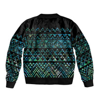Maori Niho Taniwha Te Wheiao Sleeve Zip Bomber Jacket Paua Shell LT7 - Polynesian Pride