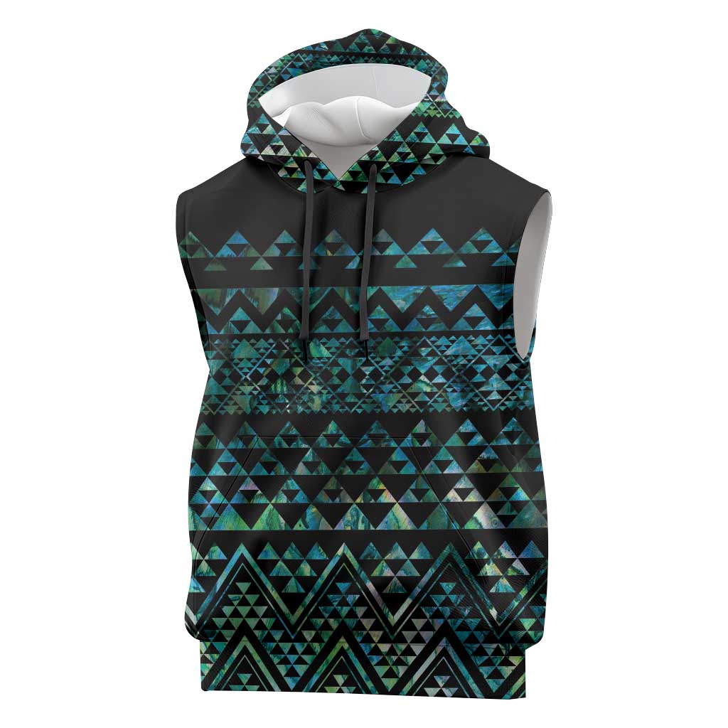 Maori Niho Taniwha Te Wheiao Sleeveless Hoodie Paua Shell LT7 Colorful - Polynesian Pride